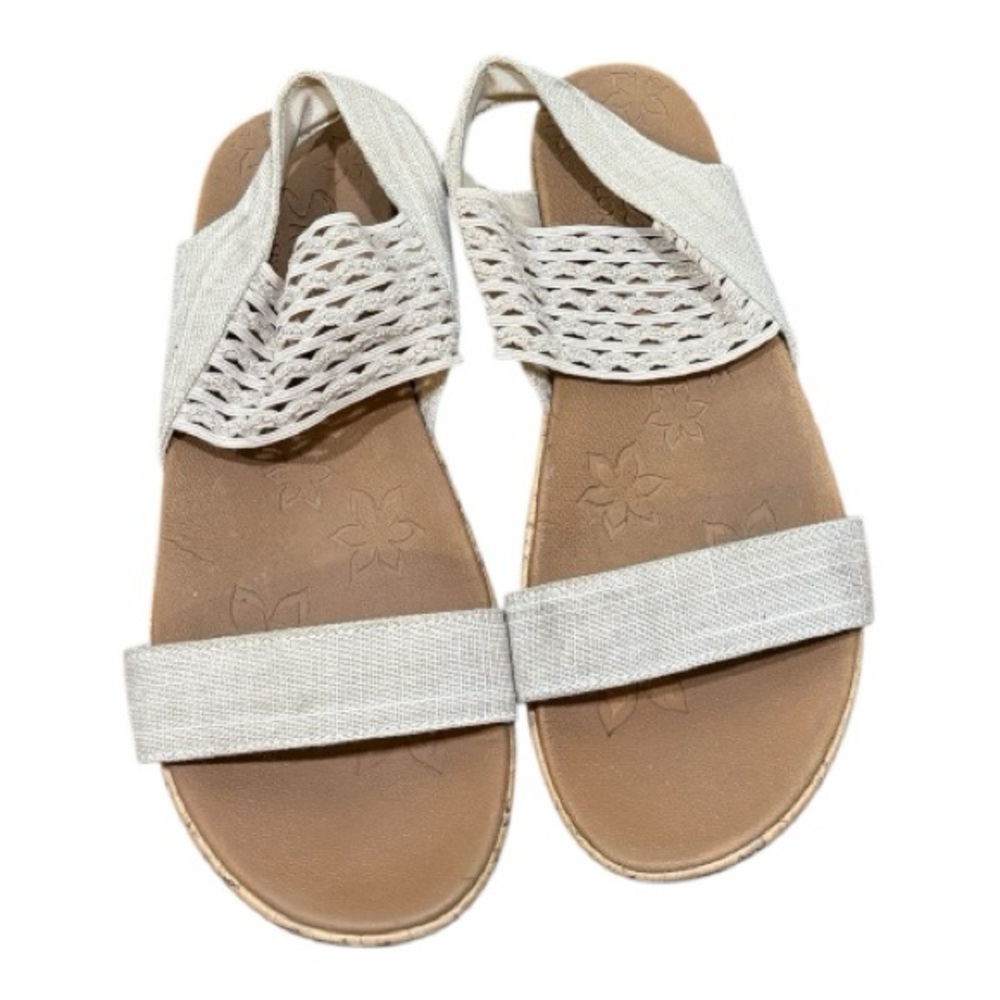 Skechers Woven Cream and Tan Sandals
